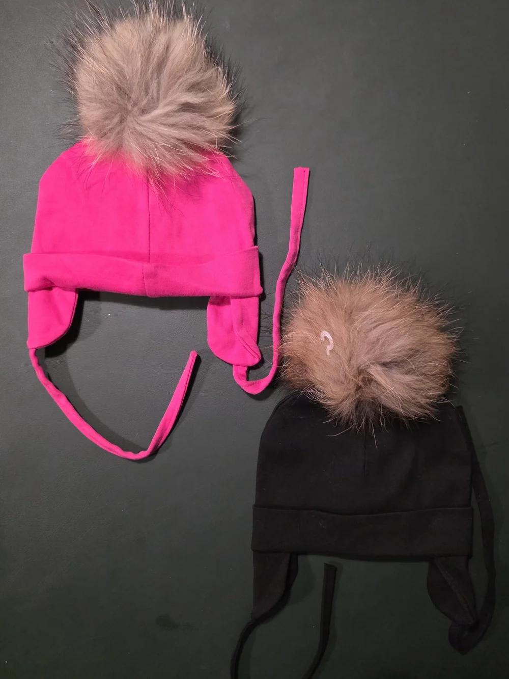 Kids Pink Pom Pom Winter Hat with Ear Flaps
